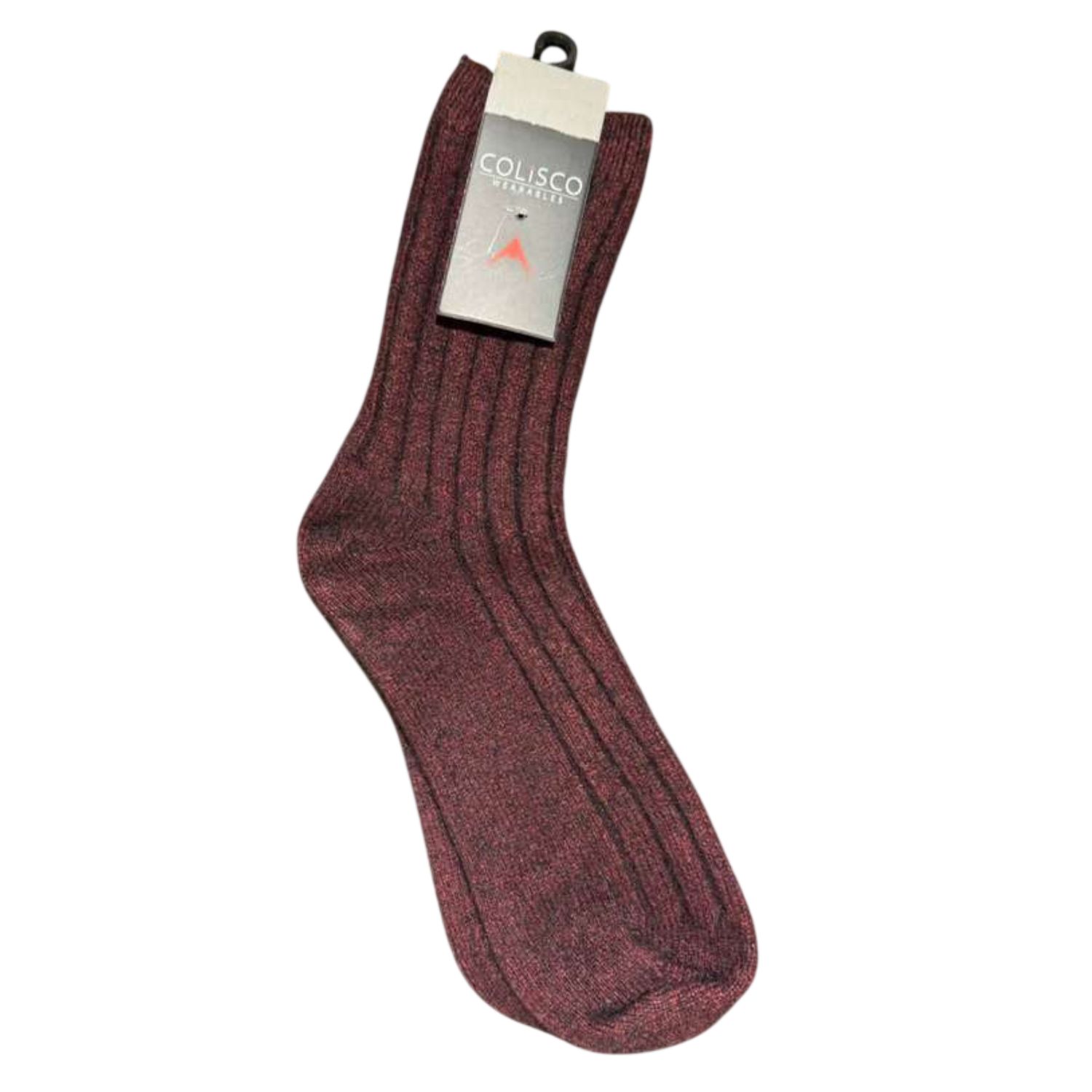 Colisco Dress Crew Sock, Burgundy, Color: Burgundy
