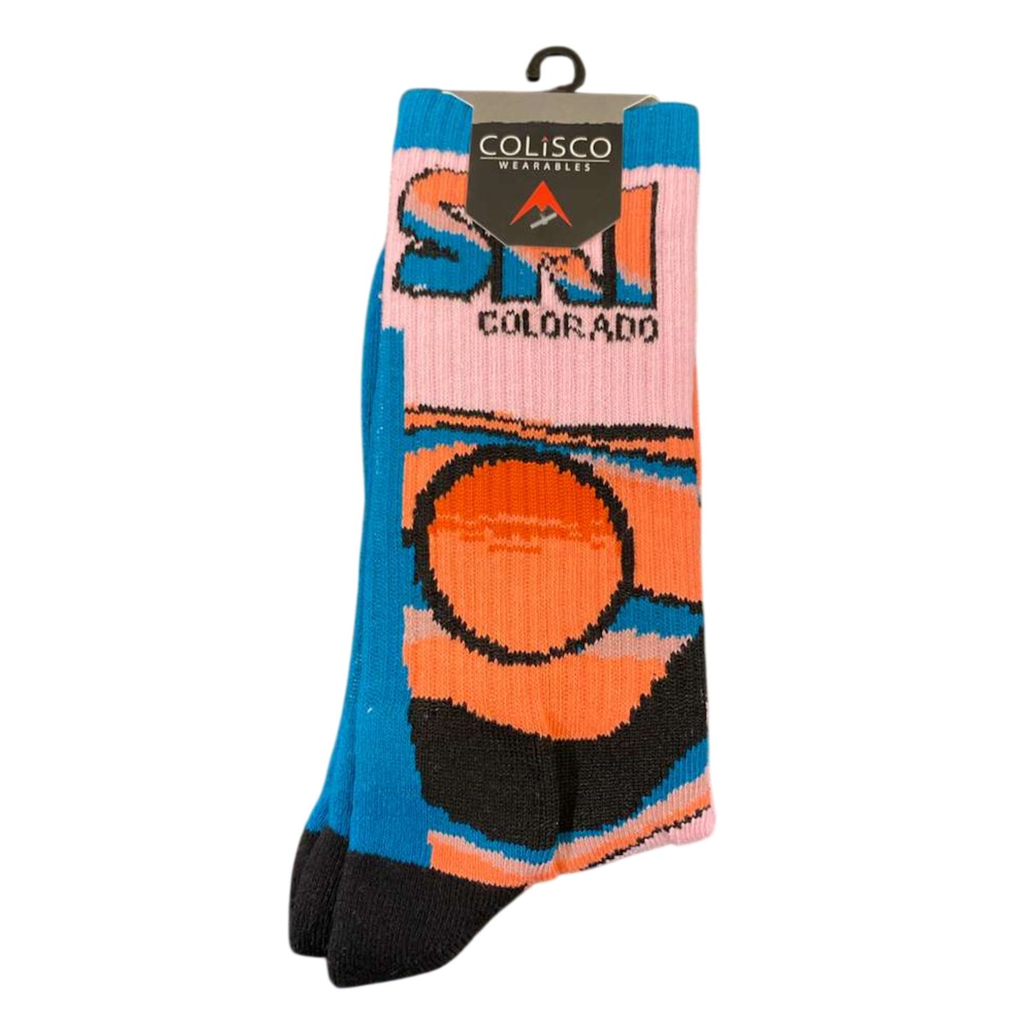 COLISCO Unisex Crew Socks - Retro Ski, Design: Retro Ski