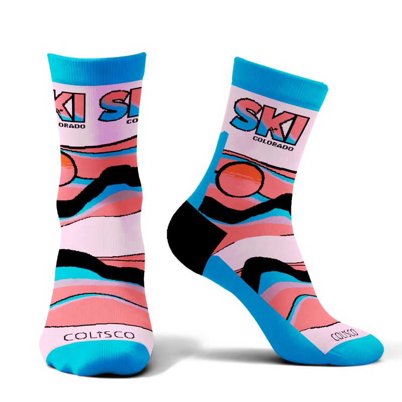 COLISCO Unisex Crew Socks - Retro Ski
