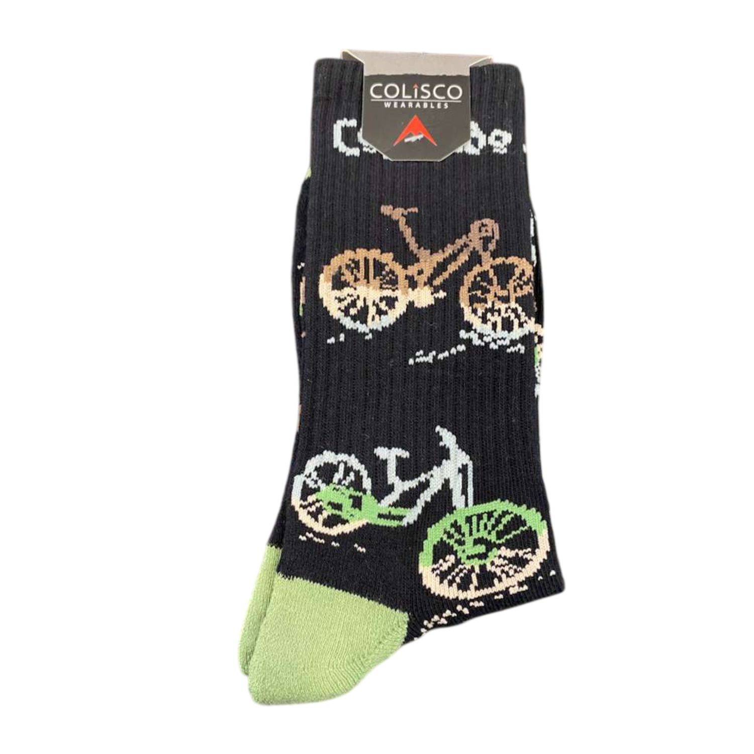 COLISCO  Unisex Crew Socks - Colorado Bike Ride, Color: Black