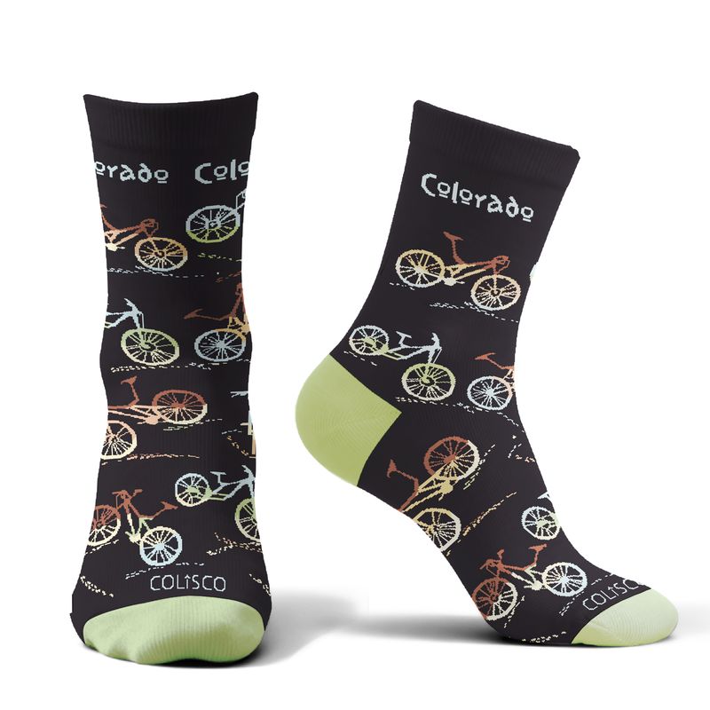 COLISCO  Unisex Crew Socks - Colorado Bike Ride