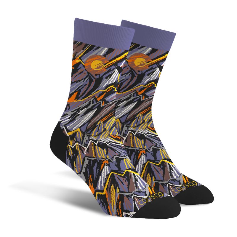 COLISCO Unisex Crew Socks - Topo Sunset