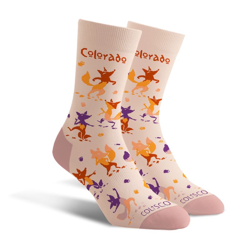 COLISCO Unisex Crew Socks - Dancing Fox