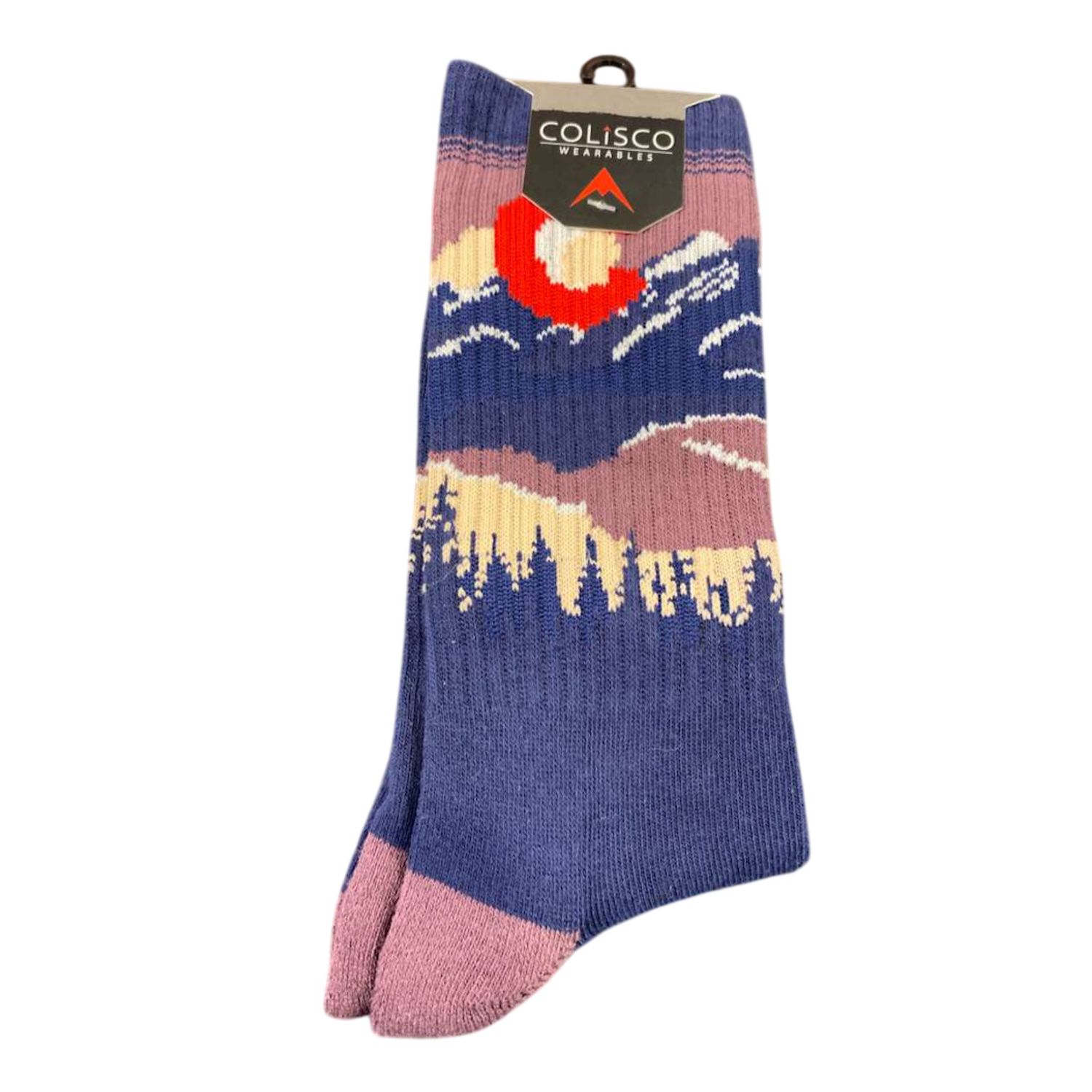 COLISCO Unisex Crew Socks - Colorado Sunset, Design: Colorado Sunset