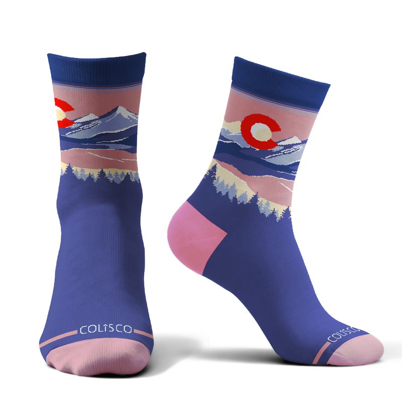 COLISCO Unisex Crew Socks - Colorado Sunset