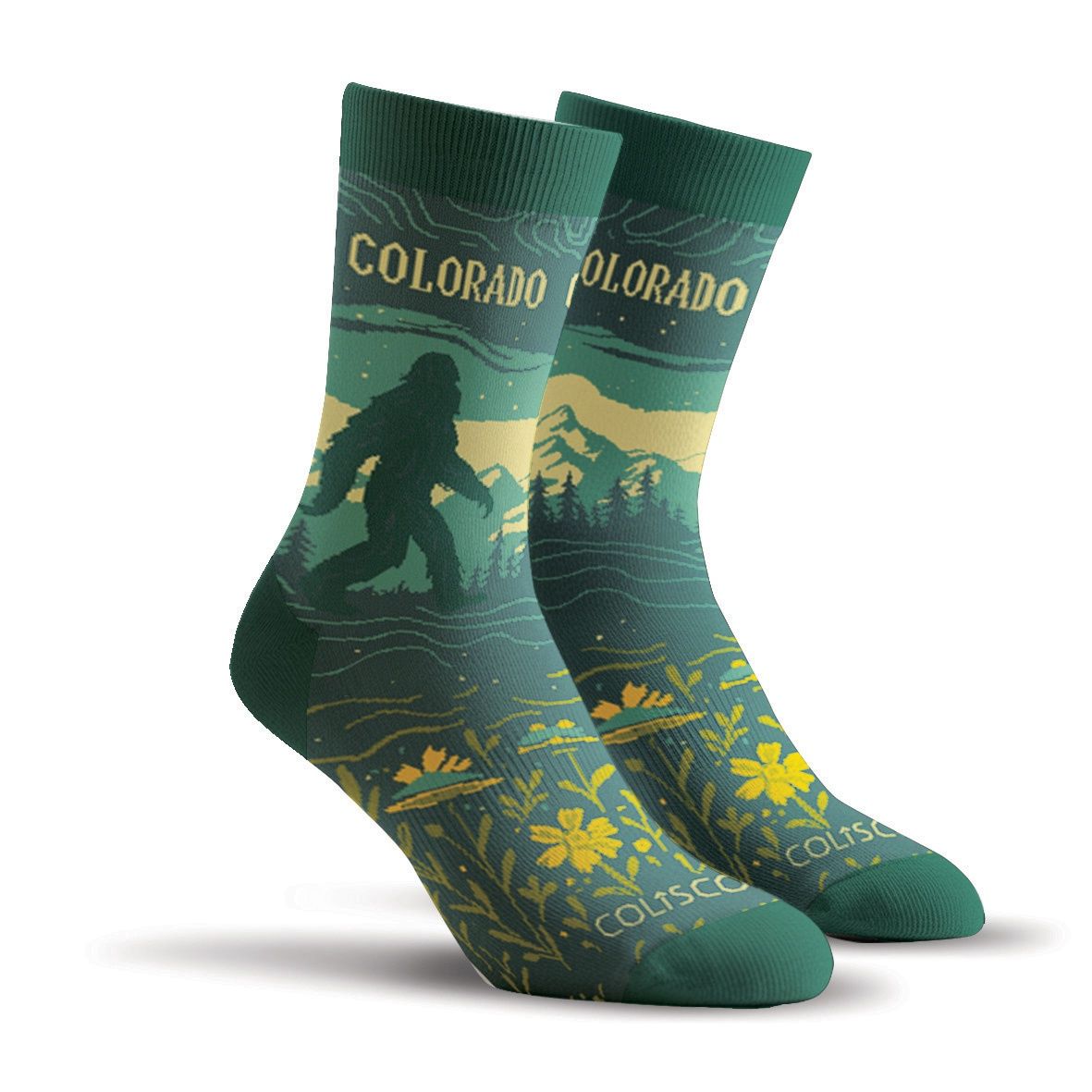 Colisco Unisex Crew Socks - Colorado At Night, Design: Colorado At Night