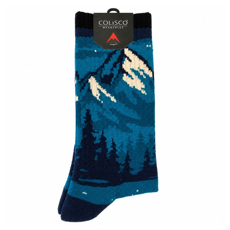Colisco Unisex Crew Socks - Night Mountains