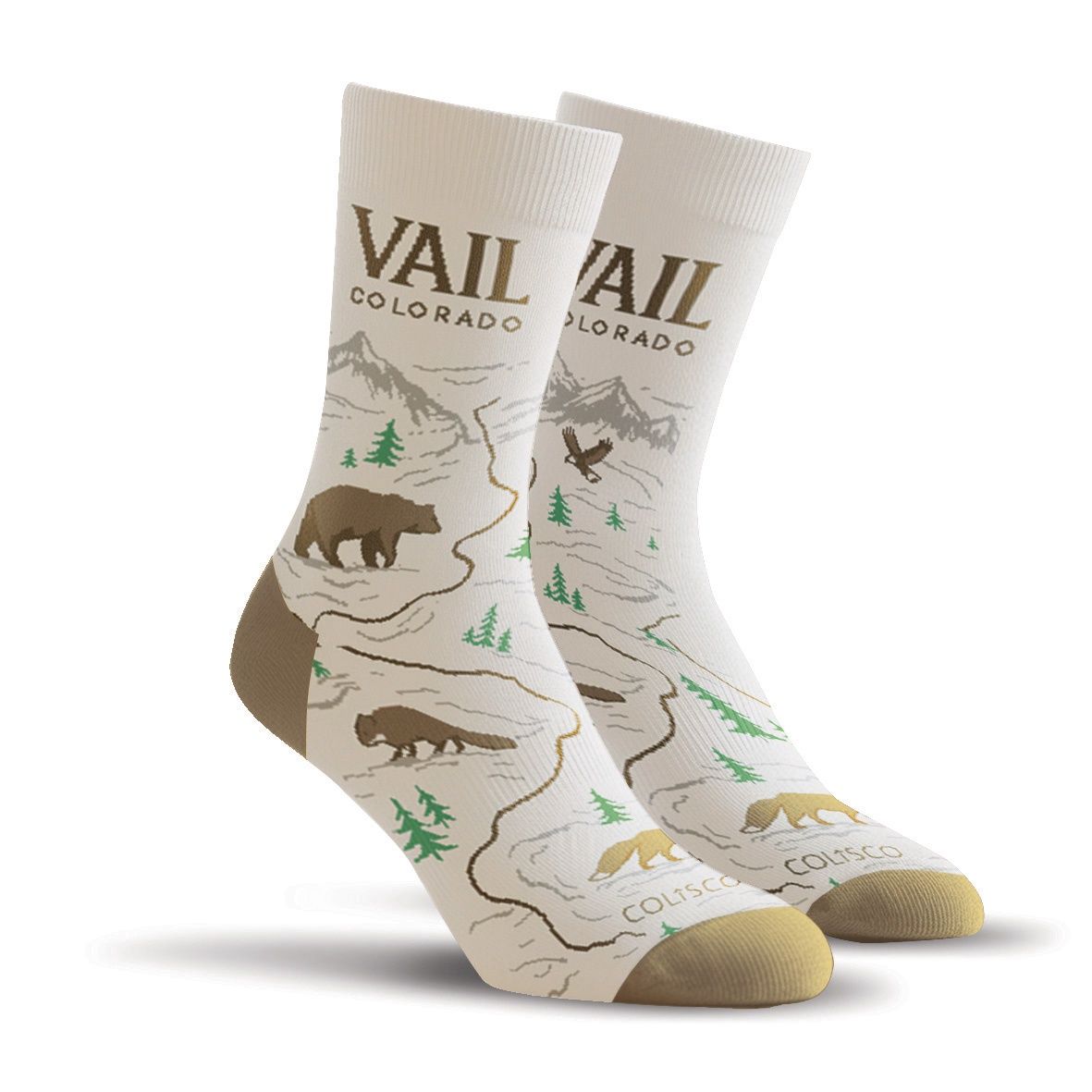Colisco Unisex Crew Socks - Vail Colorado, Design: Vail Colorado