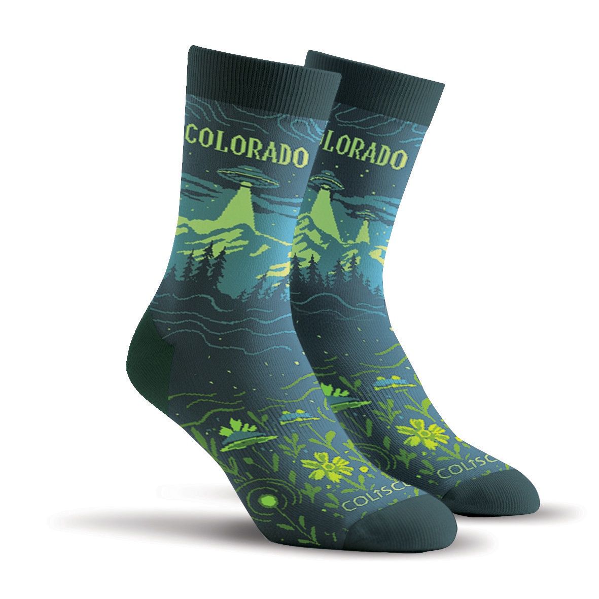 Colisco Unisex Crew Socks - Colorado At Night II, Design: Colorado At Night II