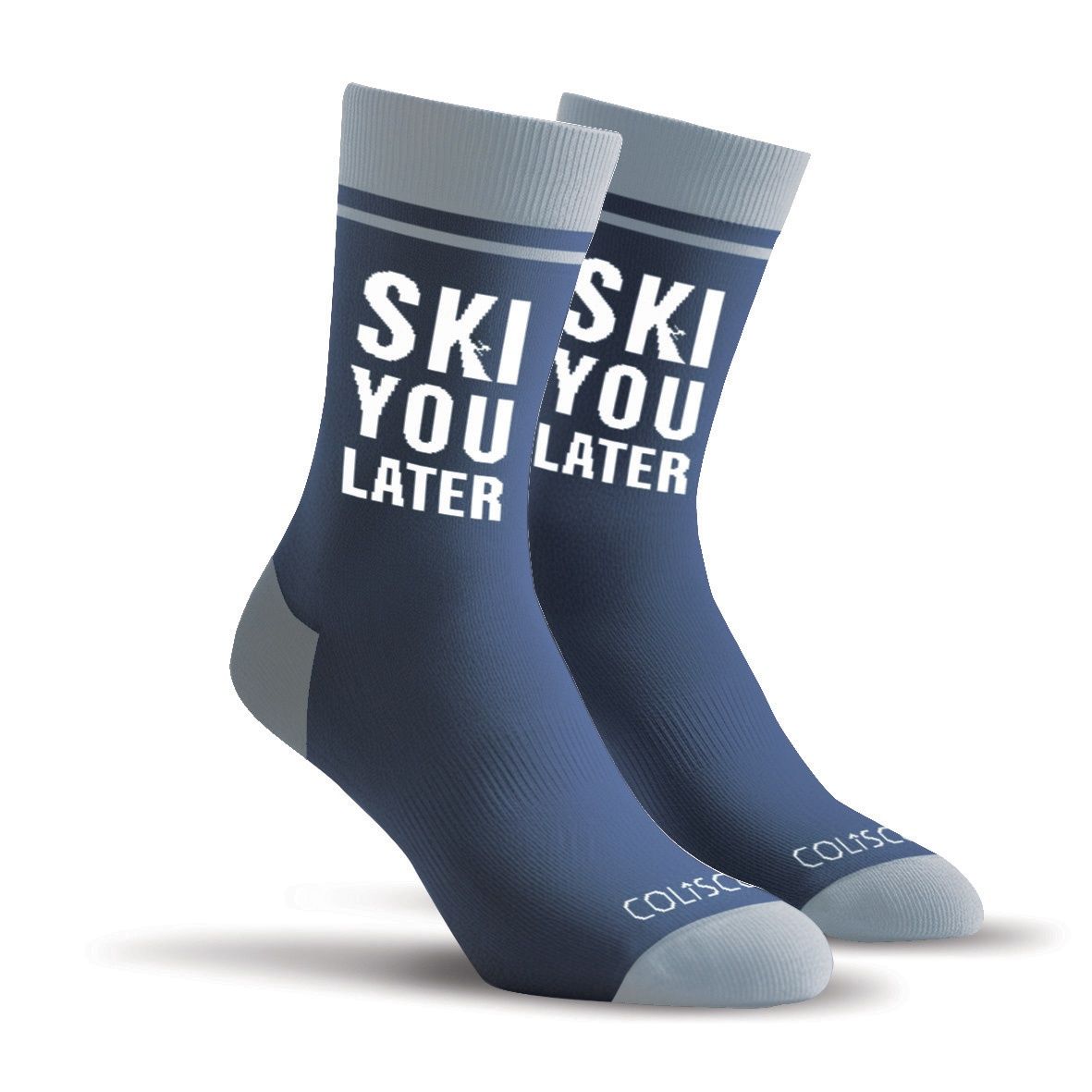 Colisco Unisex Crew Socks - Ski You Later, Design: Ski You Later