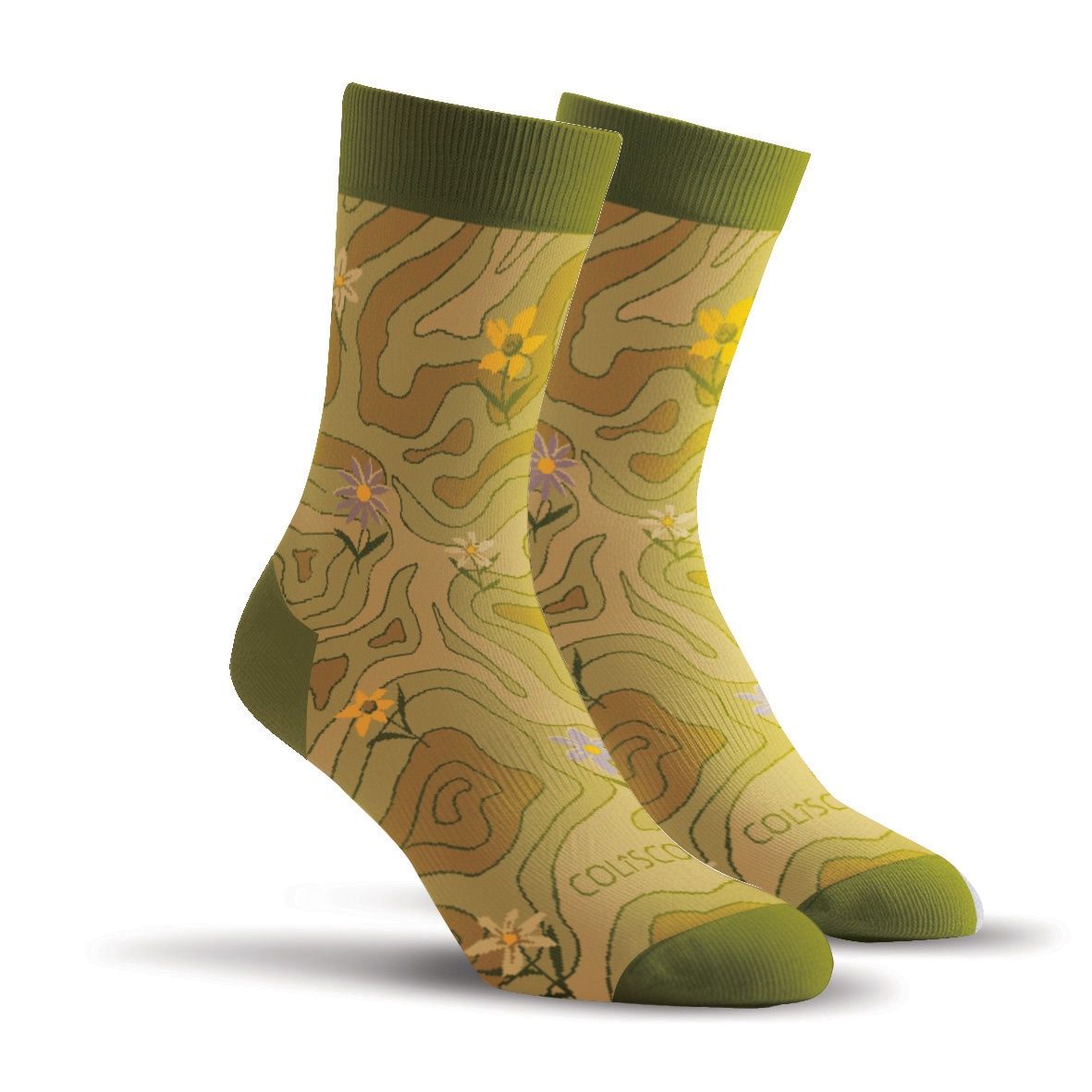 Colisco Unisex Crew Socks - Colorado Flowers, Design: Colorado Flowers