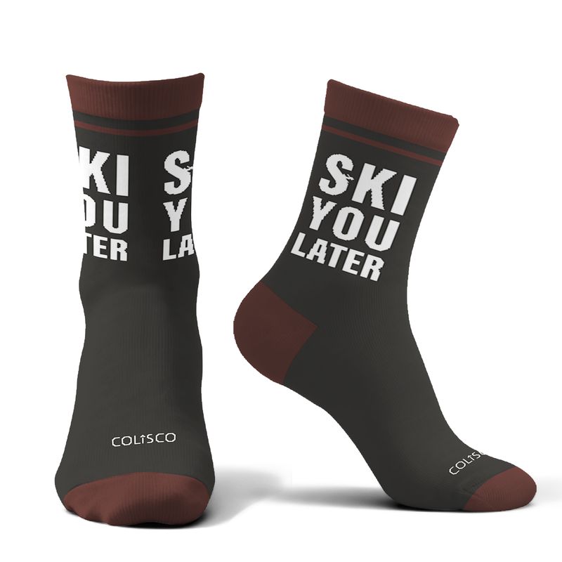 Colisco Unisex Crew Socks - Ski You Later II