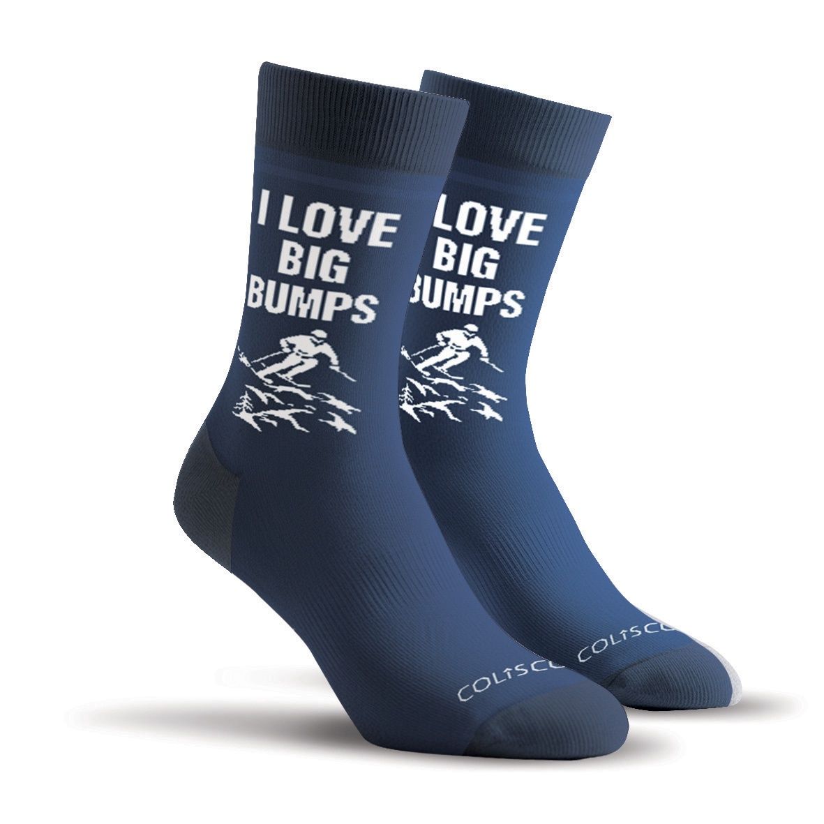 Colisco Unisex Crew Socks - I Love Big Bumps, Design: I Love Big Bumps