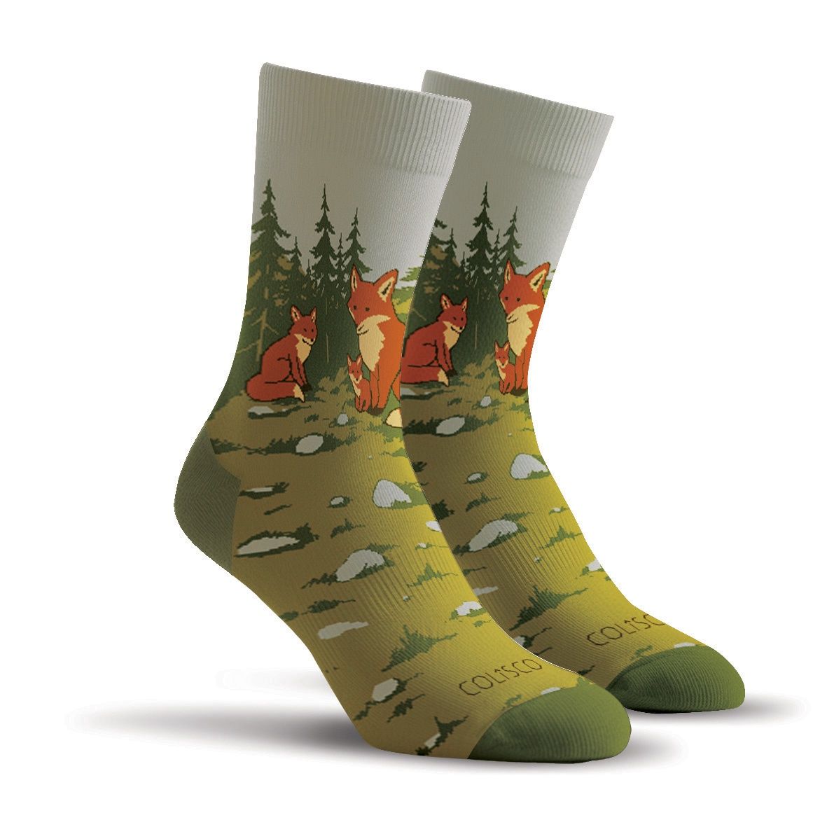 Colisco Unisex Crew Socks - Little Fox, Design: Little Fox