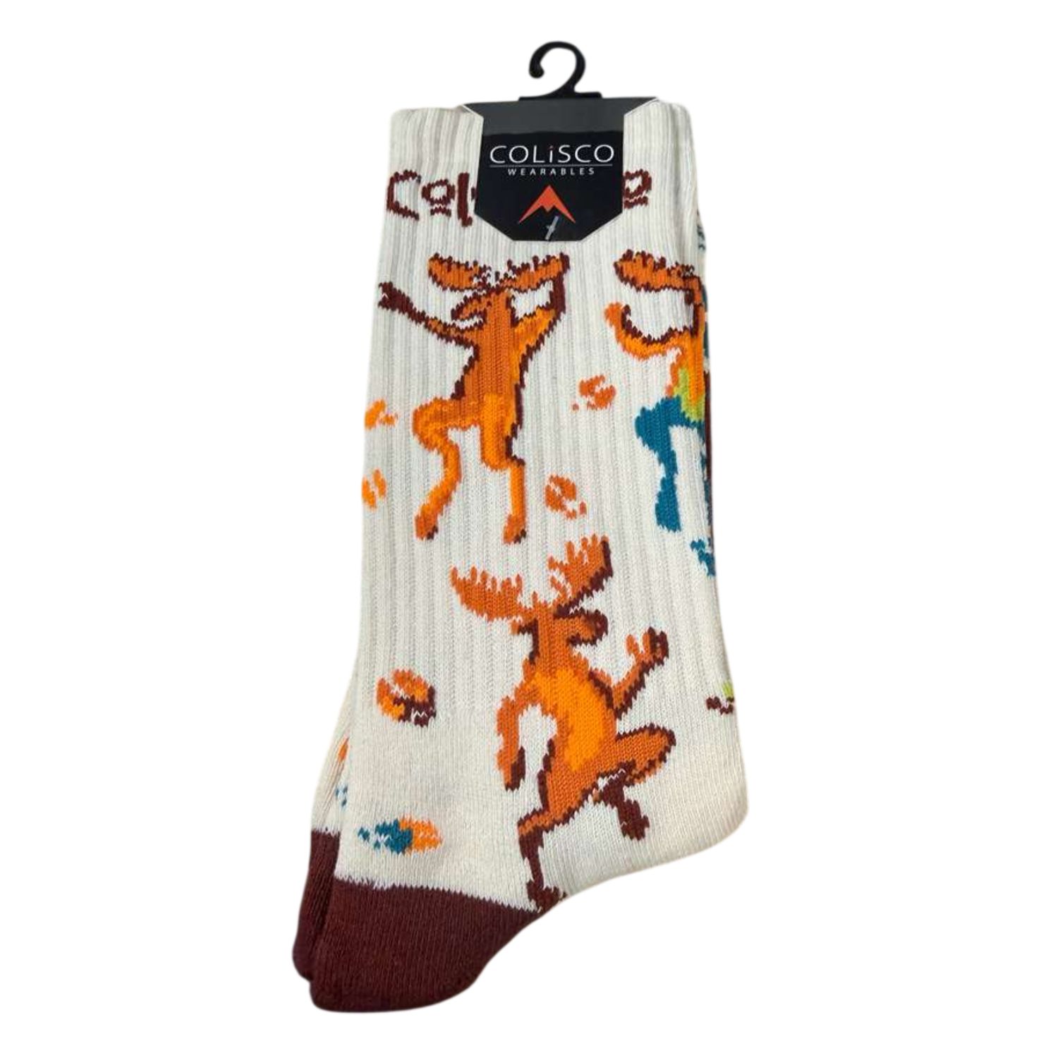 COLISCO Unisex Crew Socks - Colorado Moose Dance, Design: Colorado Moose Dance