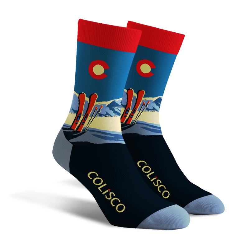 COLISCO  Unisex Crew Socks - Retro Ski