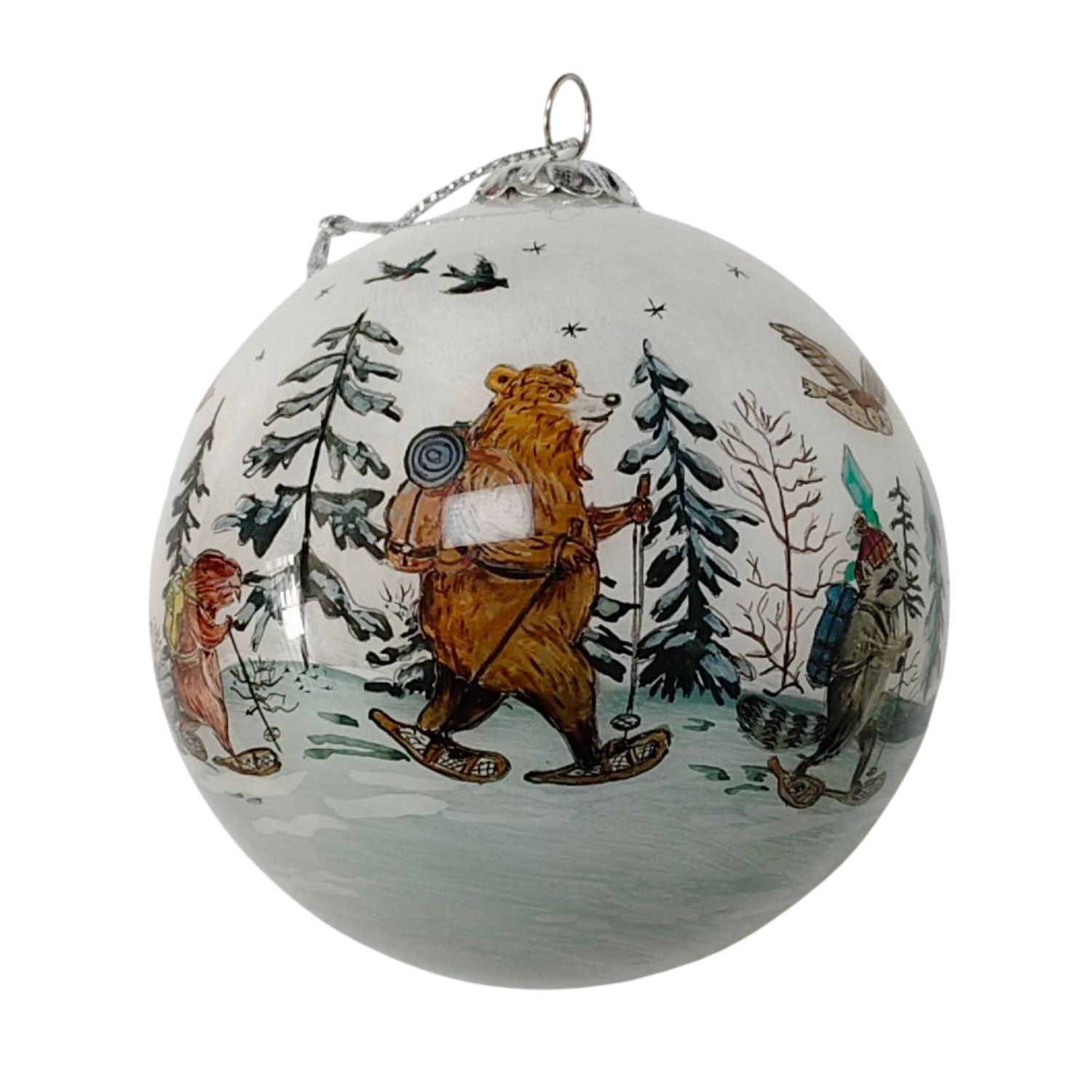 Colisco Snowshoe Story Hand Painted Glass Ornament