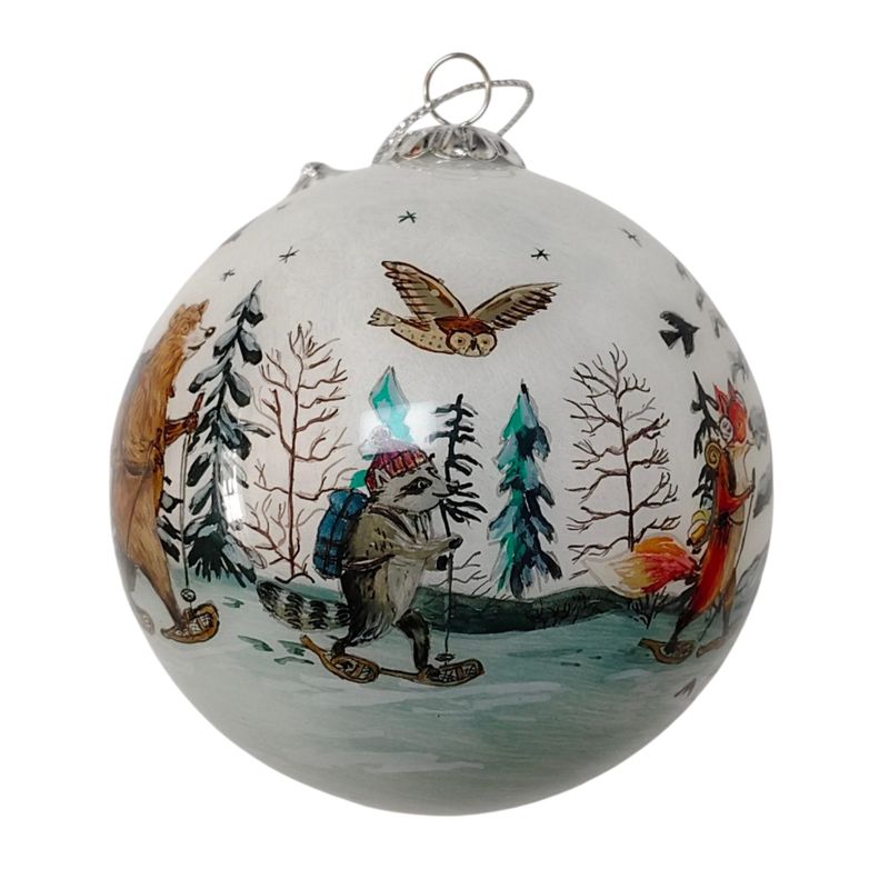 Colisco Snowshoe Story Hand Painted Glass Ornament