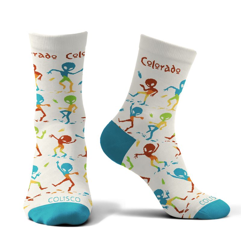 Colisco Unisex Crew Socks - Dancing Alien