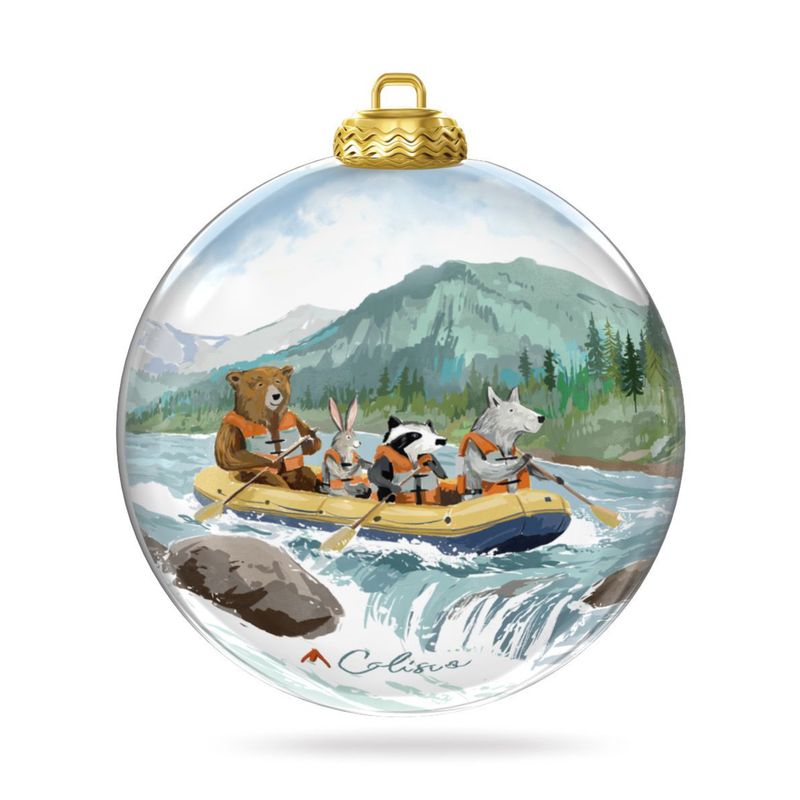 Colisco Paddle Together Hand Painted Glass Ornament