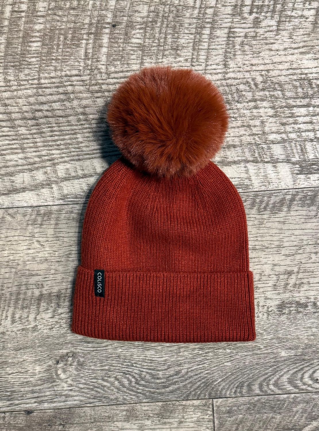Colisco Pompom Beanie, Rust, Color: Rust
