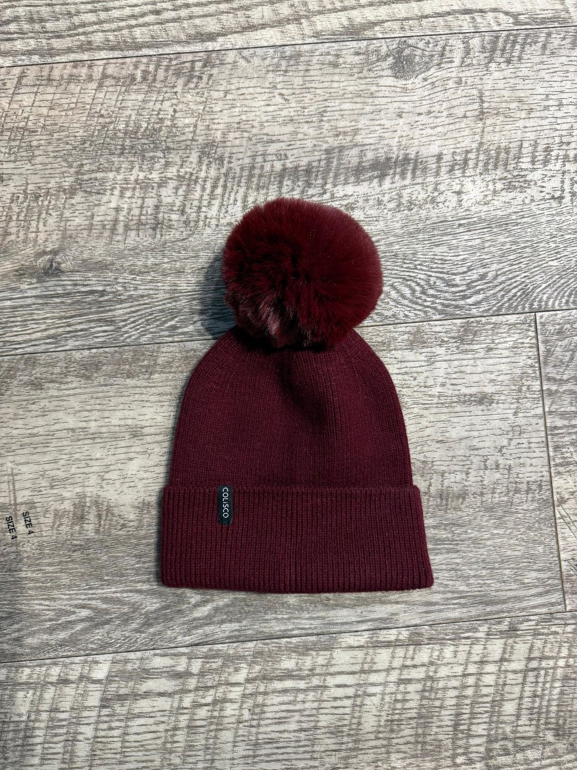 Colisco Pompom Beanie, Burgundy, Color: Burgundy
