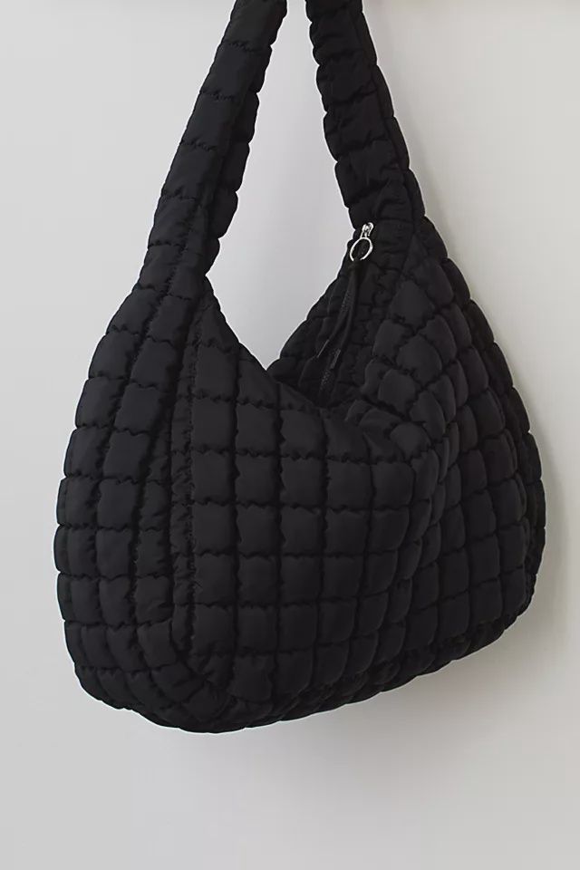 Quilted Carryall Bag, Color: Black, Size: O/S