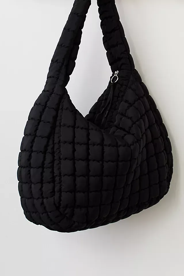 Quilted Carryall Bag, Color: Black, Size: O/S