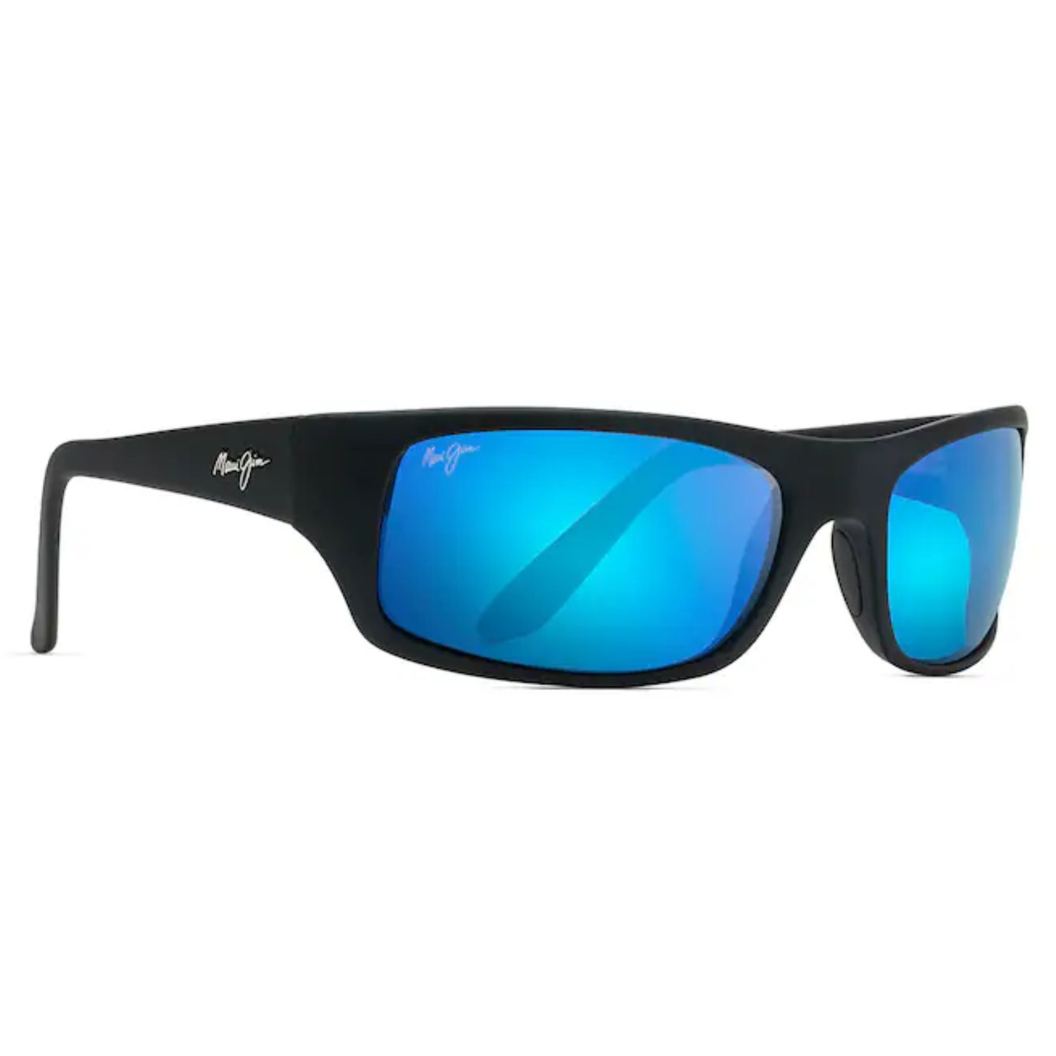 Blue Peahi Polarized Sunglasses, Color: Black Matte, Size: O/S