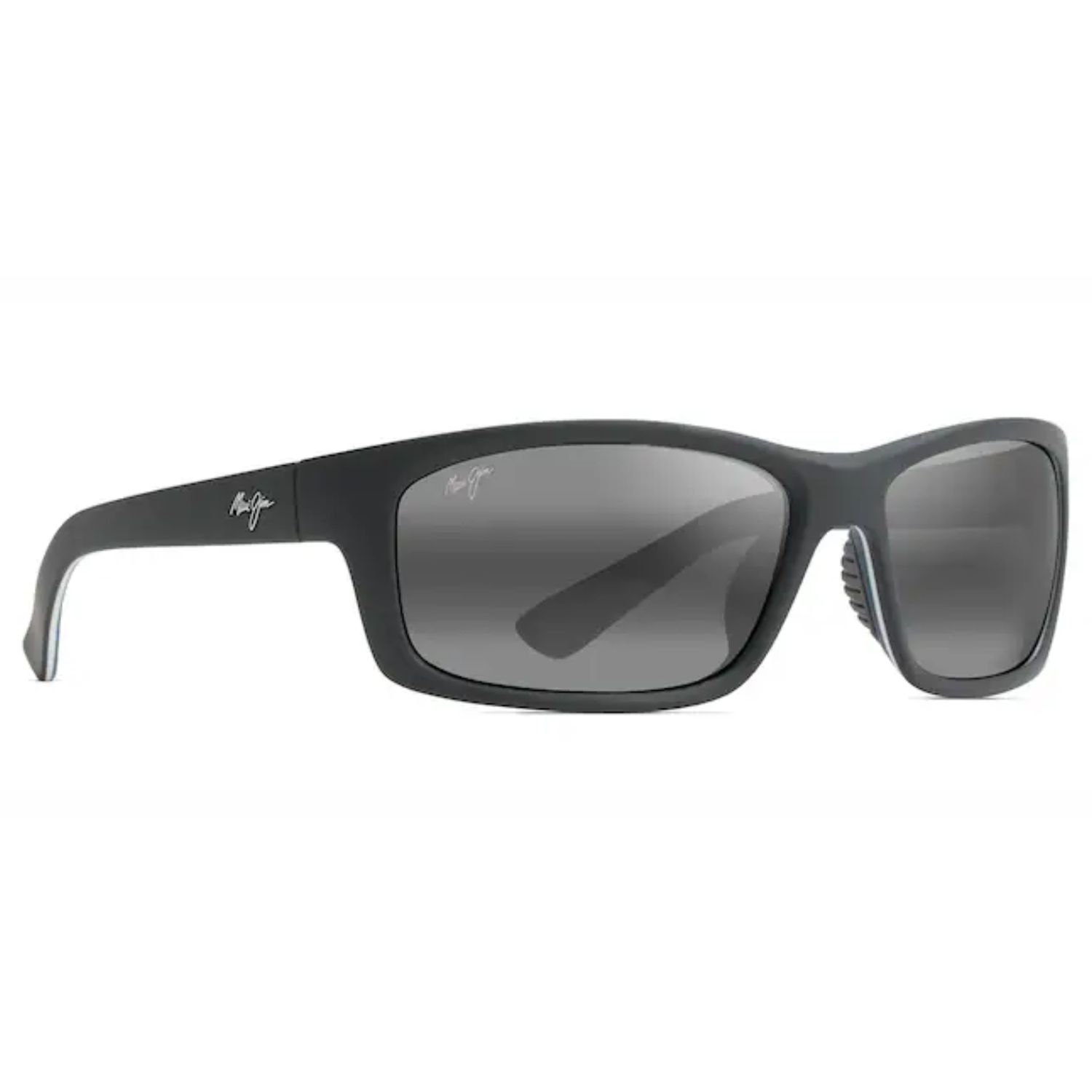 Grey Kanaio Coast Wraparound Sunglasses, Color: Matte Black/White/Blue, Size: O/S