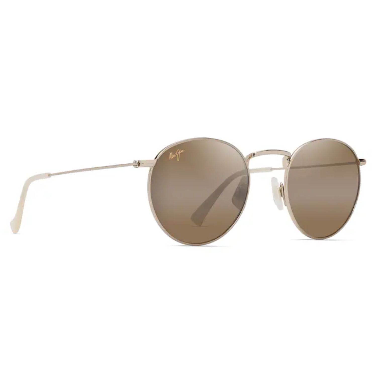 HCL Pukaua Round Sunglasses, Color: Shiny Light Gold w/Yellow, Size: O/S