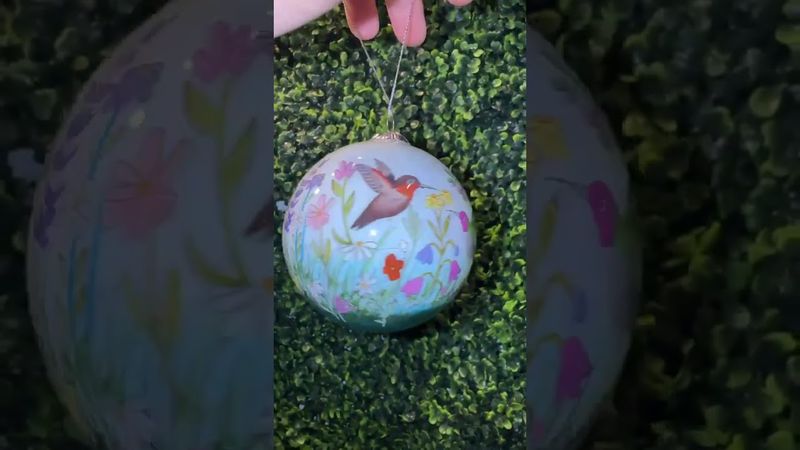 Colisco Hummingbird Hand Painted Glass Hanging Ornament, 80mm