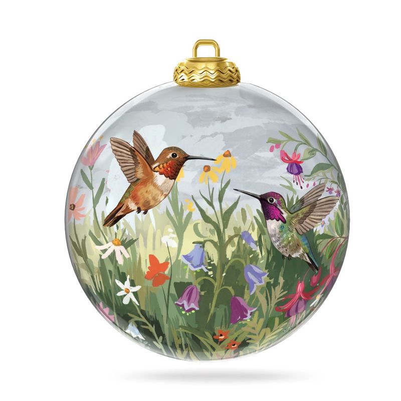 Colisco Hummingbird Hand Painted Glass Hanging Ornament
