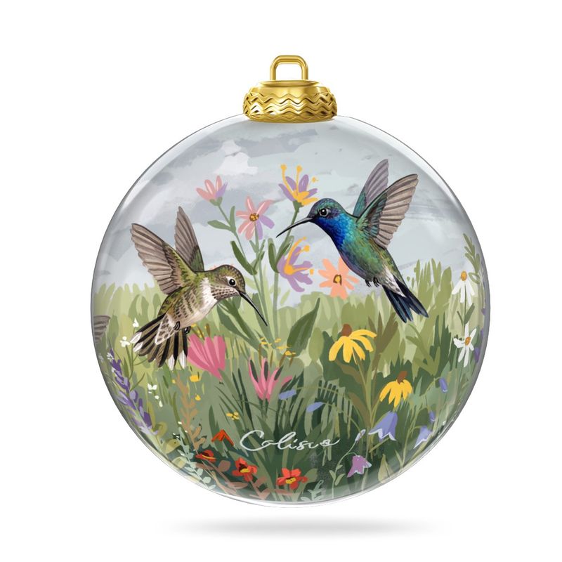 Colisco Hummingbird Hand Painted Glass Hanging Ornament