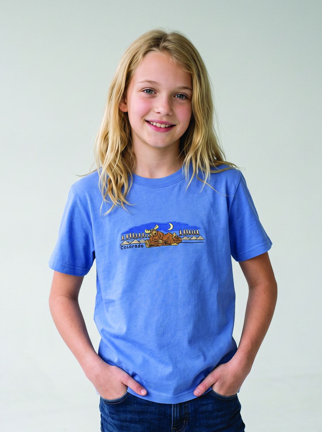 Colisco Night Big Foot 100% Cotton Graphic T-Shirt, Color: Blue, Size: S