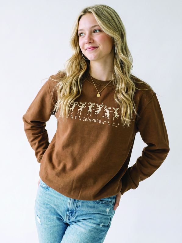 Colisco Moose Dance 100% Cotton Graphic Sweatshirt