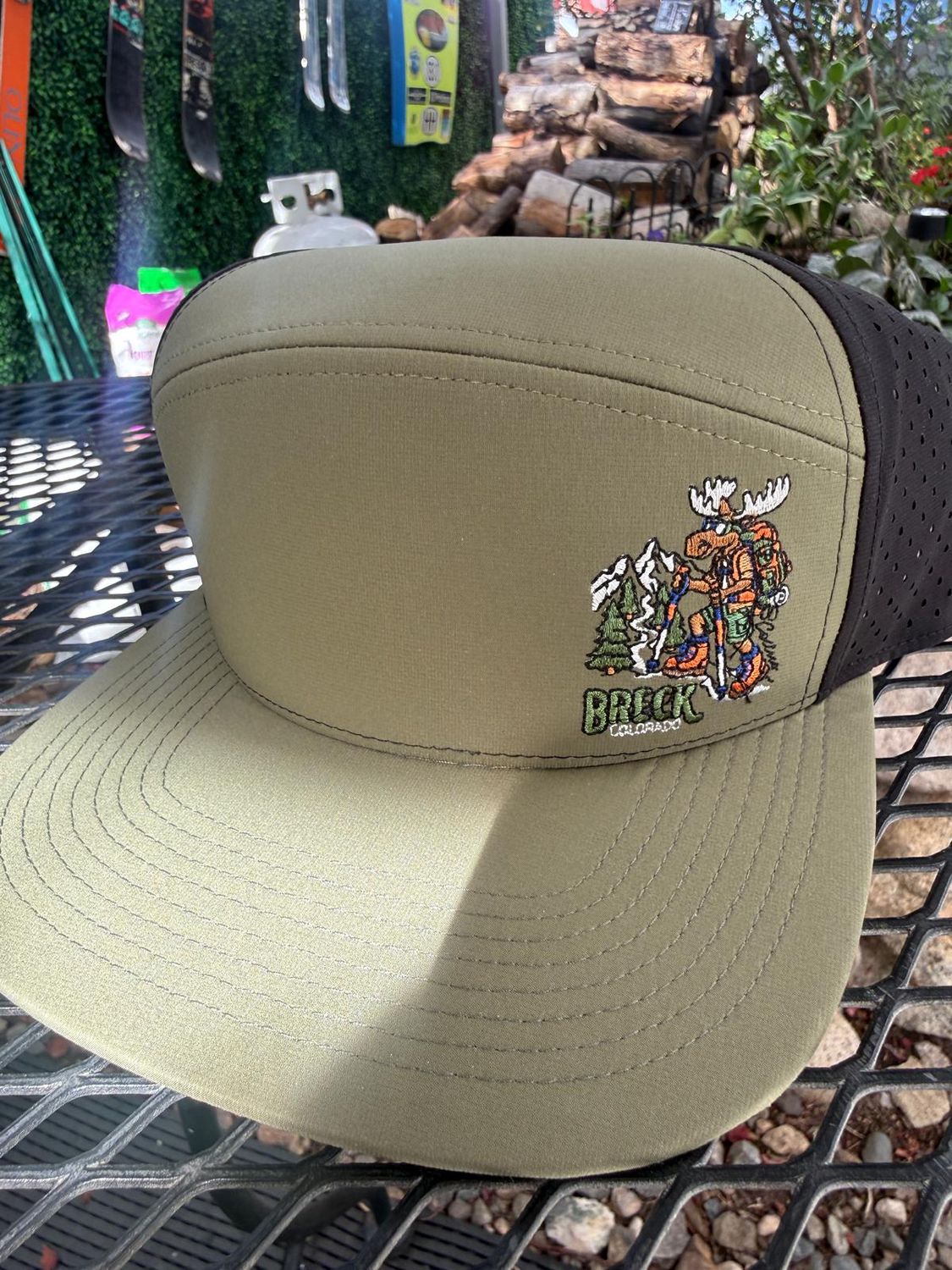 Colisco Moose Breck Trucker Snapback Hat, Color: Olive Green/Black, Size: O/S