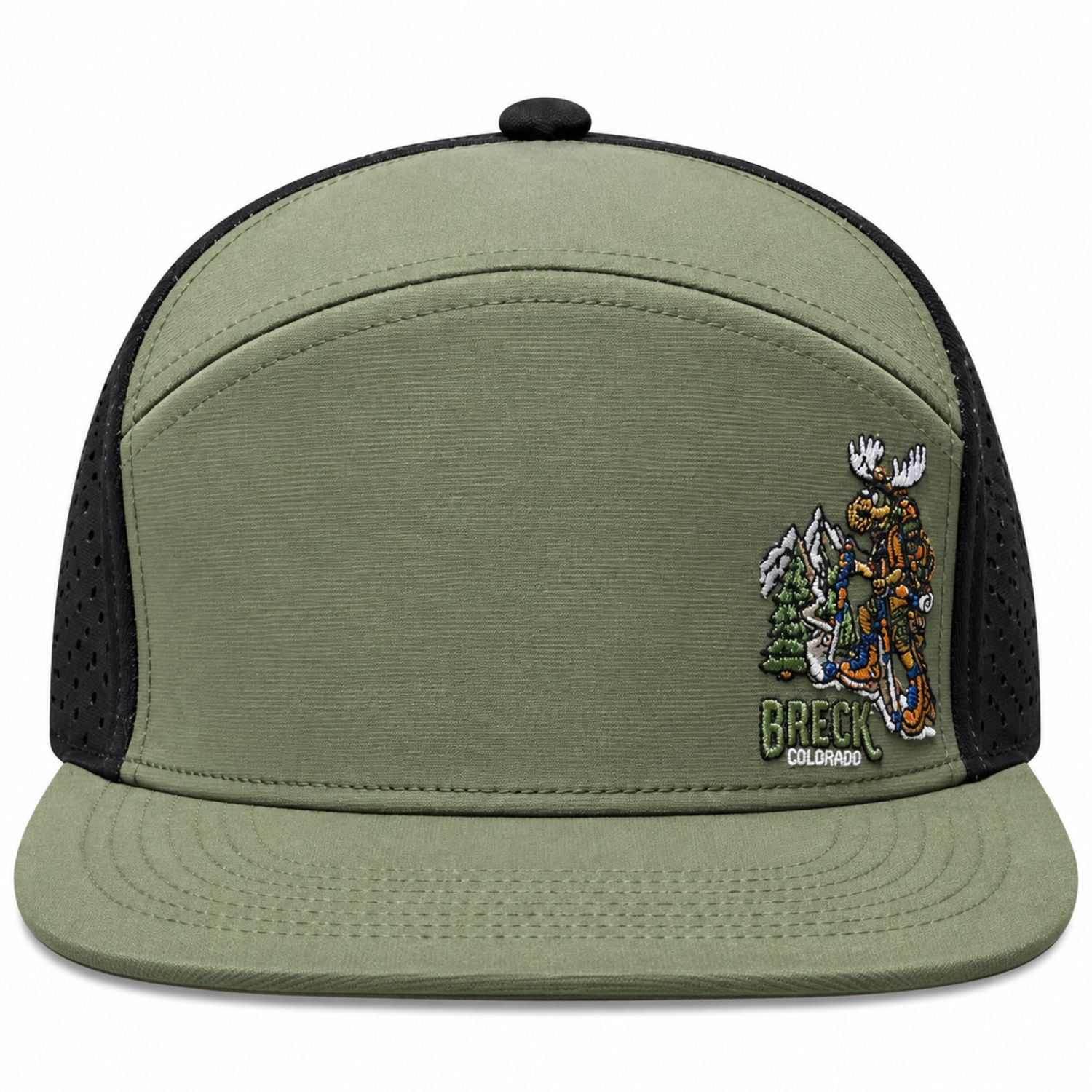 Colisco Moose Breck Trucker Snapback Hat, Color: Olive/ Black, Size: O/S
