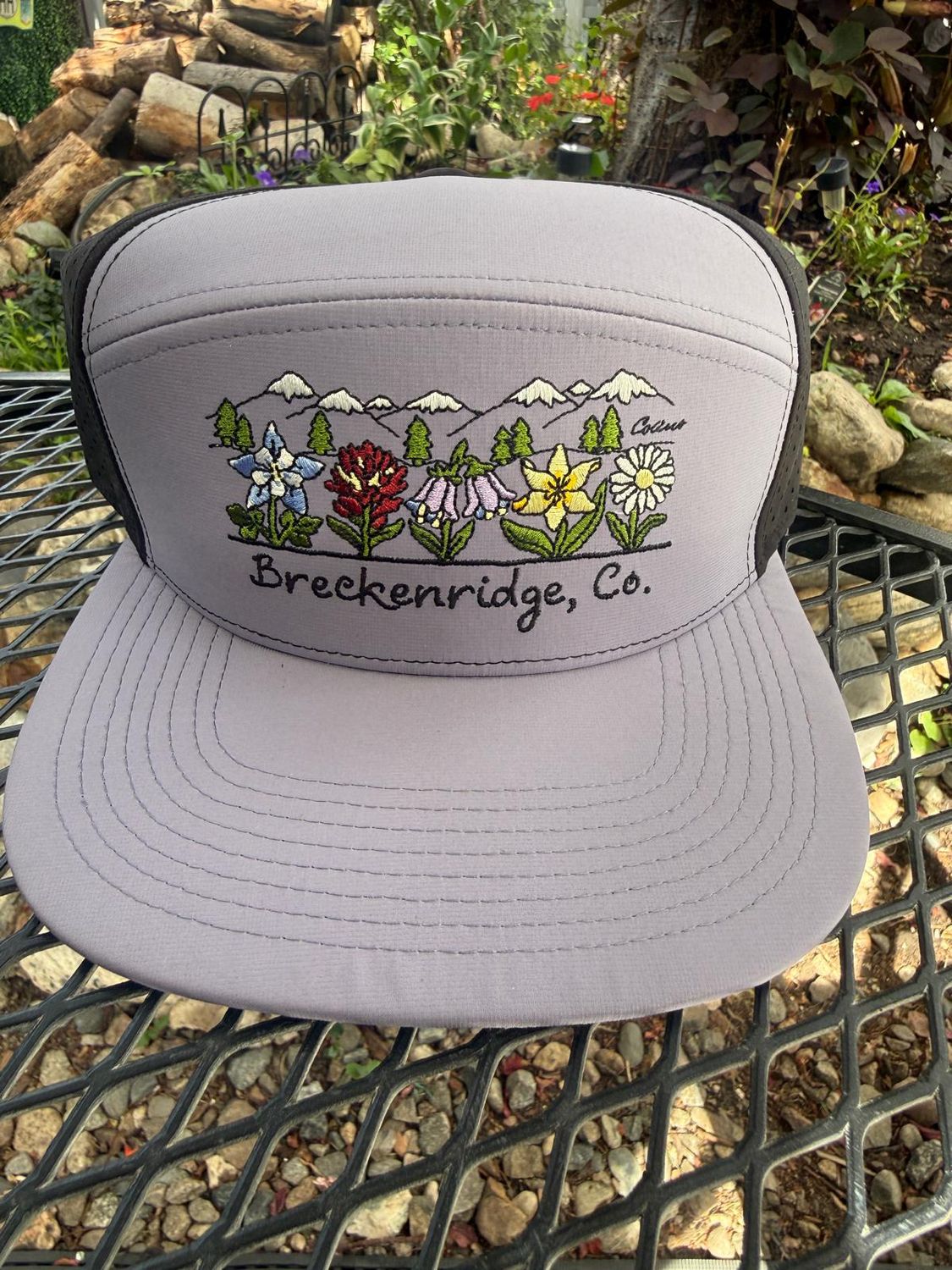 Colisco Breckenridge Co. Wildflowers Trucker Hat, Color: Light Gray/Black, Size: O/S