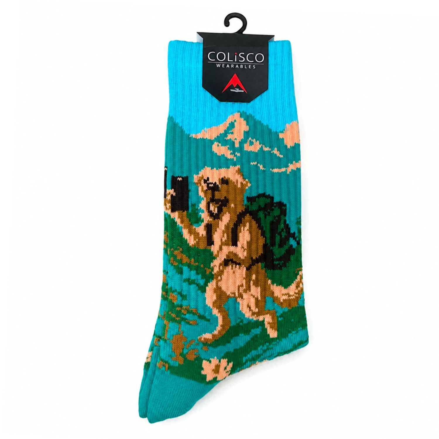 Colisco Bear Hiking Selfie Crew Socks