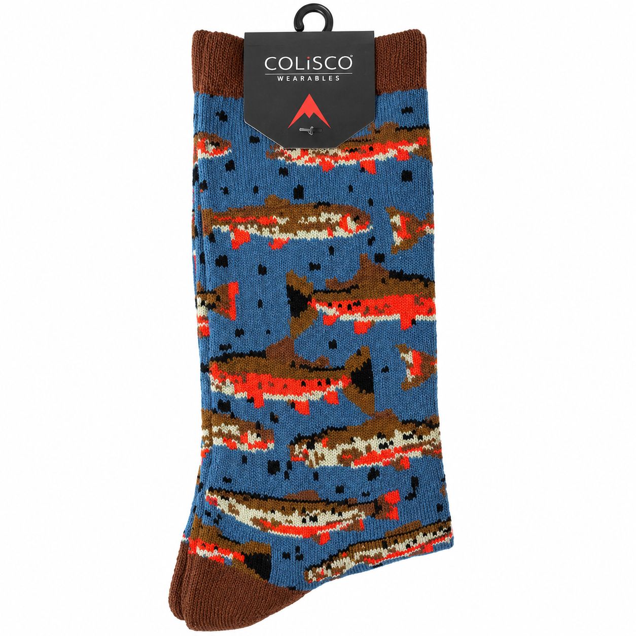 Colisco Brown Trout Fish Crew Socks