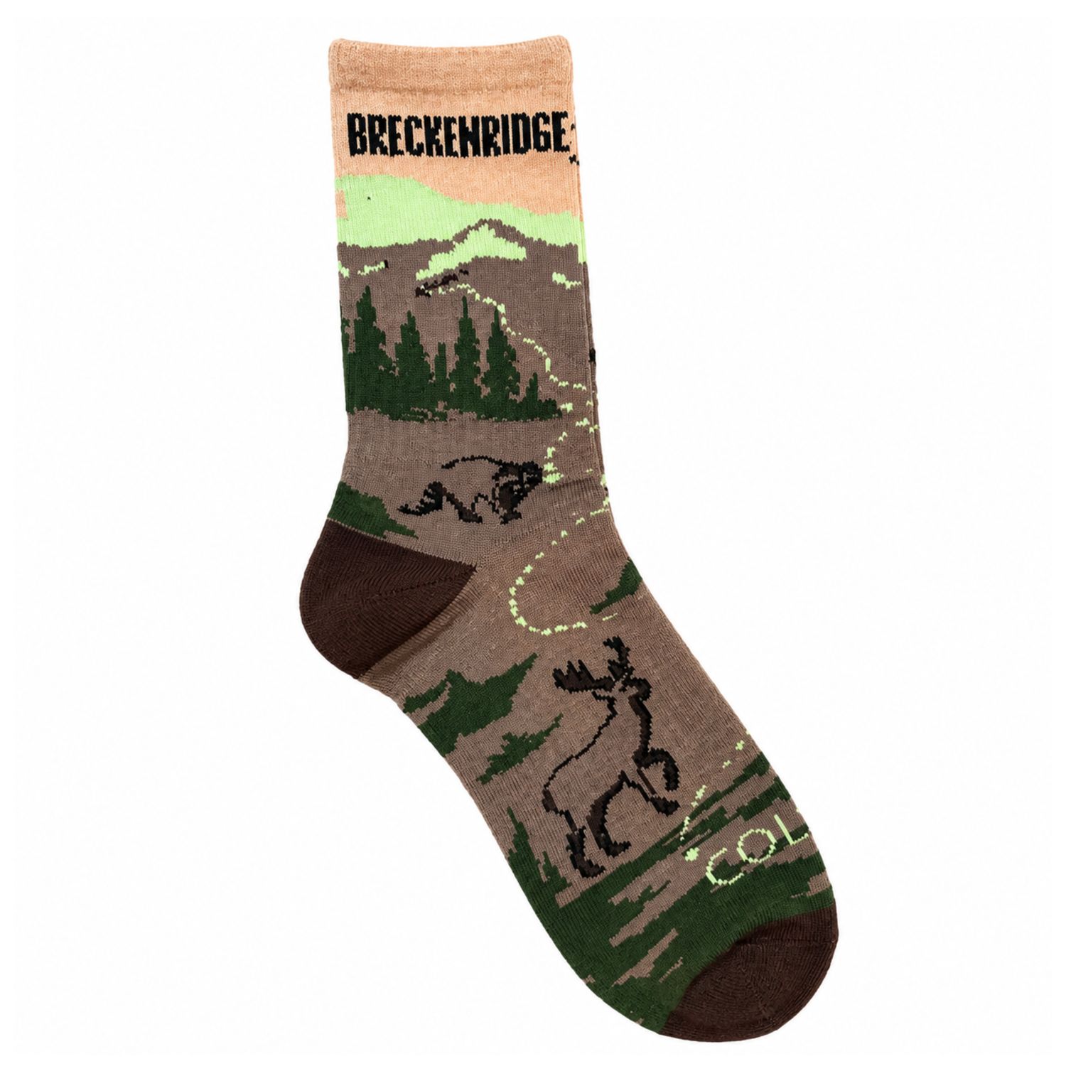 Colisco Breckenridge Colorado Wildlife Crew Socks