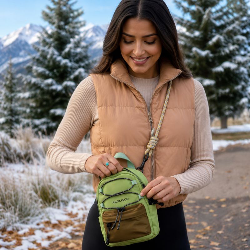 Colisco Green Mini Backpack Lightweight Casual Travel Daypack