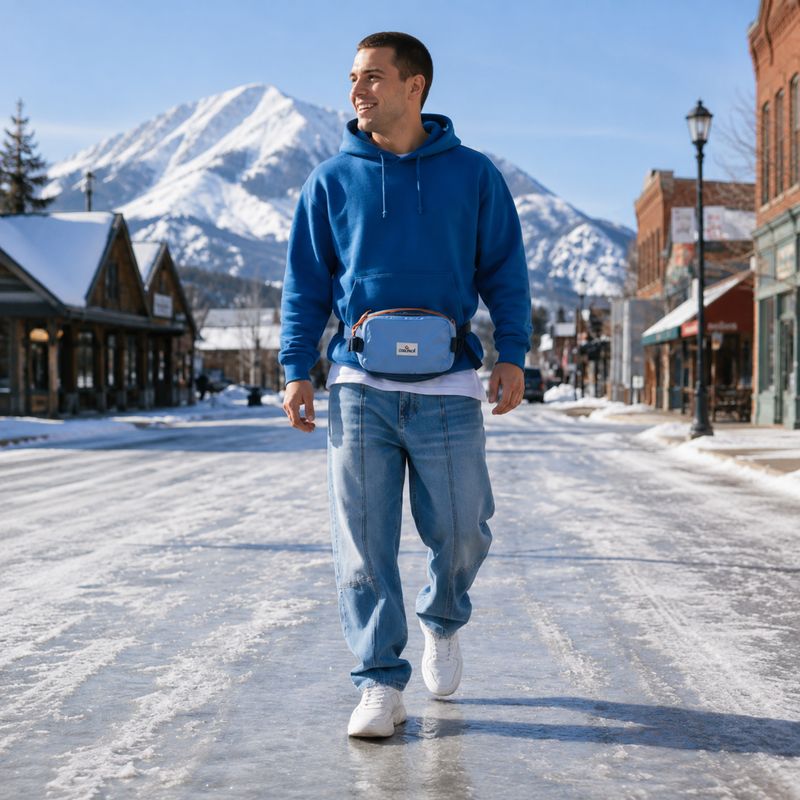 Colisco Blue Waist Bag Lightweight Outdoor Travel Waist Pack
