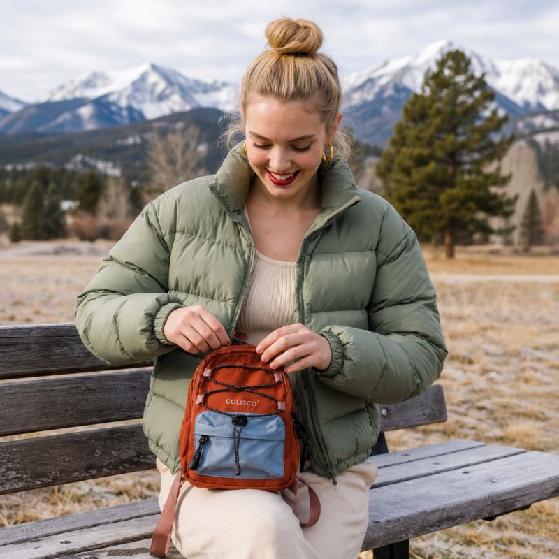 Colisco Red Mini Backpack Lightweight Casual Travel Daypack