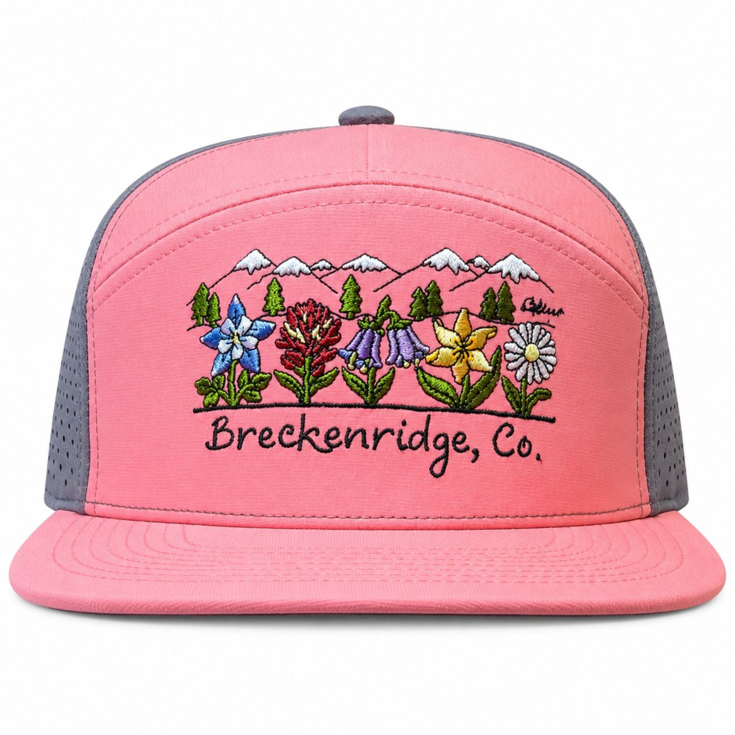 Colisco Breckenridge Wildflower Trucker Hat, Color: Pink/ Grey, Size: O/S