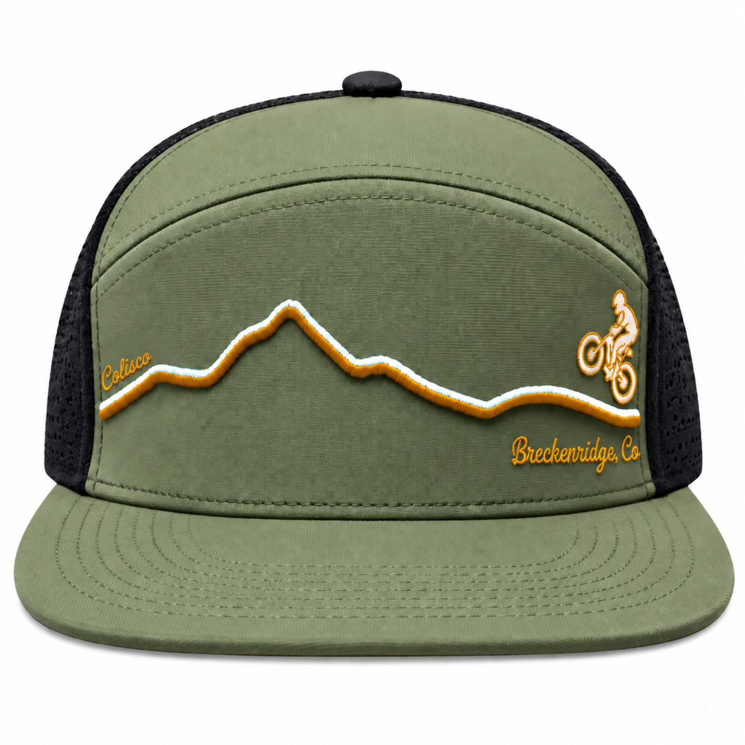 Colisco Breckenridge Mountain Trucker Hat, Color: Olive/ Black, Size: O/S