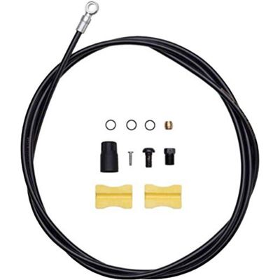 DISC BRAKE HOSE, SM-BH90-SBM, XTR(M9000/M9020), 2000MM, BLACK,W/CONNECTING UNIT,W/O HOSE COVER AND BANJO BOLT,W/TL-BH61,IND.PACK