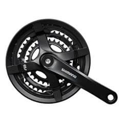FRONT CHAINWHEEL, FC-TY501, FOR REAR 6/7/8-SPEED, 170MM, 42X34X24T W/CHAIN GUARD, W/CRANK FIXING BOLT, BLACK