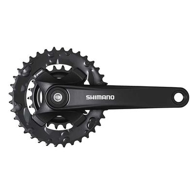 Shimano, FC-MT101-2, Crankset, Speed: 9, BCD: Rivets, 22/36, Square, 175mm, Black, MTB